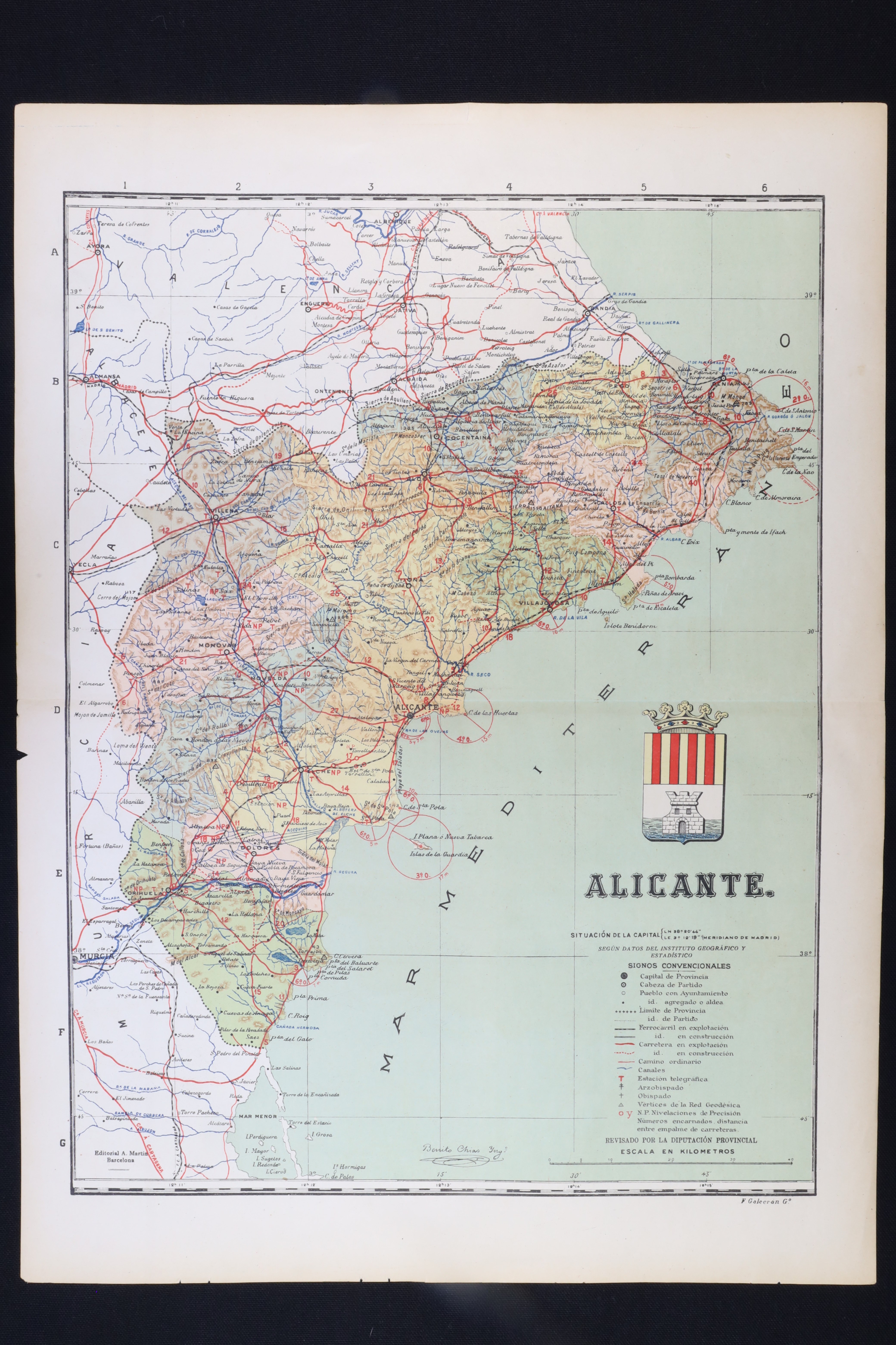 Antiques - ENGRAVING. ATLAS MAP OF THE PROVINCE OF ALICANTE. B. CHÍAS. (T)
