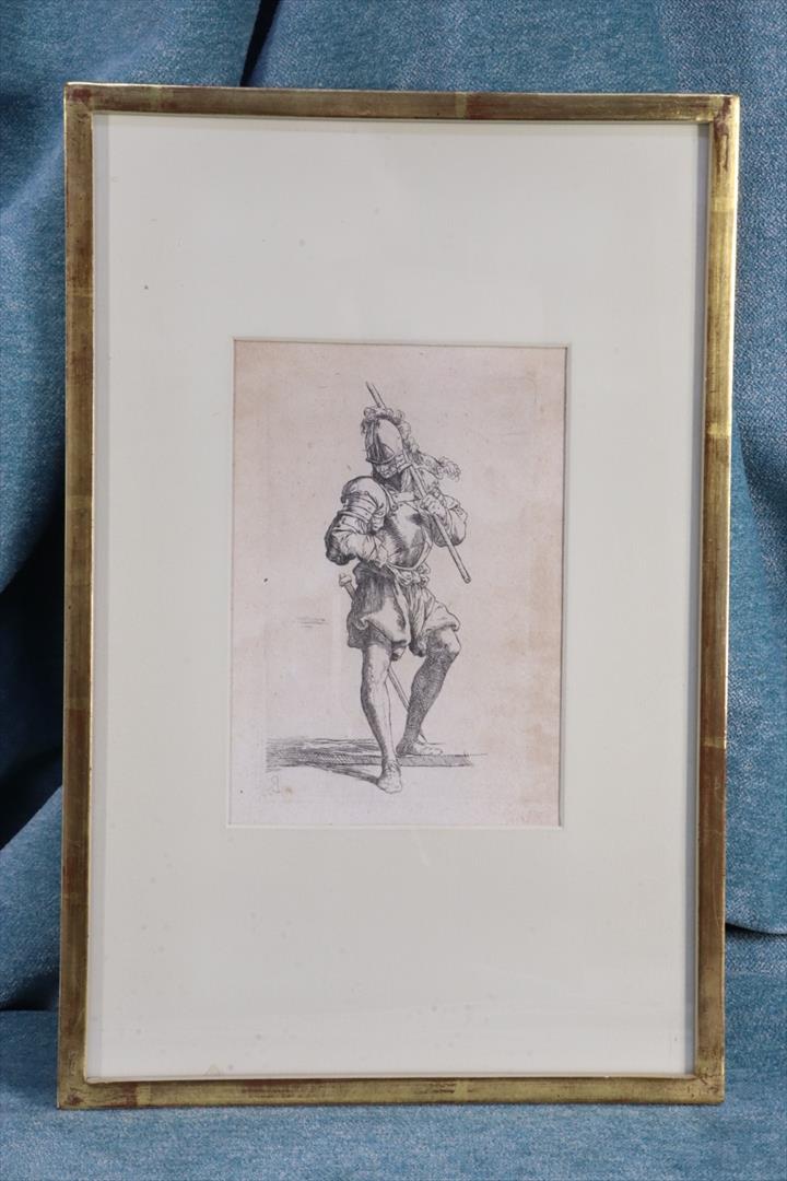 Antiques - ENGRAVING SERIES FIGURINES. GUERRERO. SALVATOR ROSA. (T)