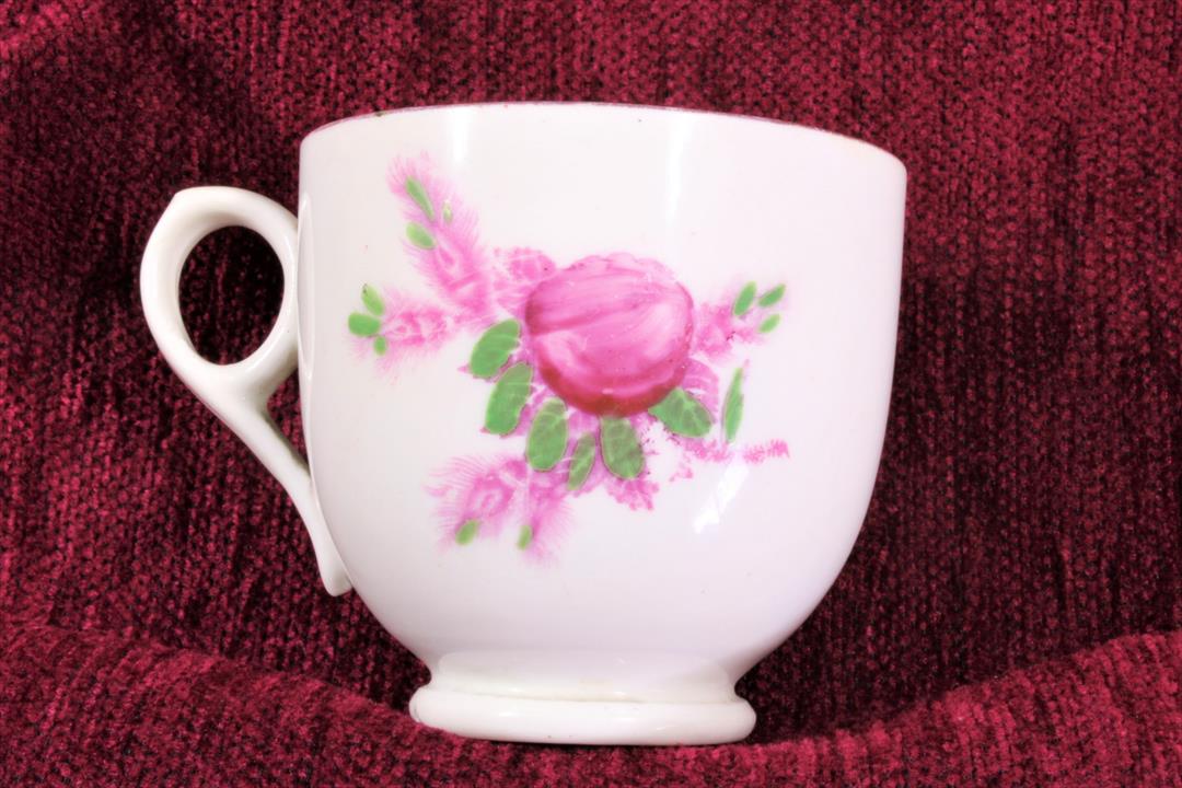 Antiques - HAND PAINTED PORCELAIN MUG. CALCOMANIA. S.XX (T)