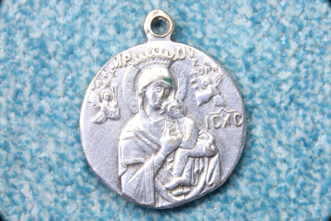 Antiques - MEDAL SACRED HEART. VIRGIN PERPETUAL SOCORRO. (T)