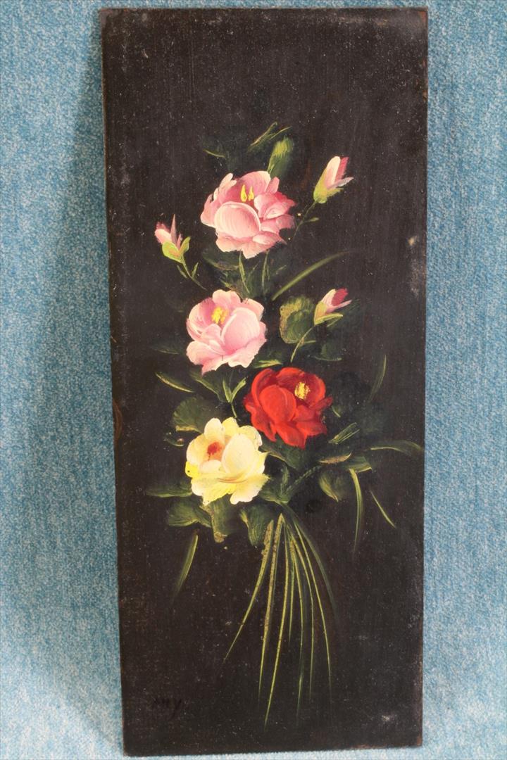 Antiguedades de oil roses small pressed cardboard board