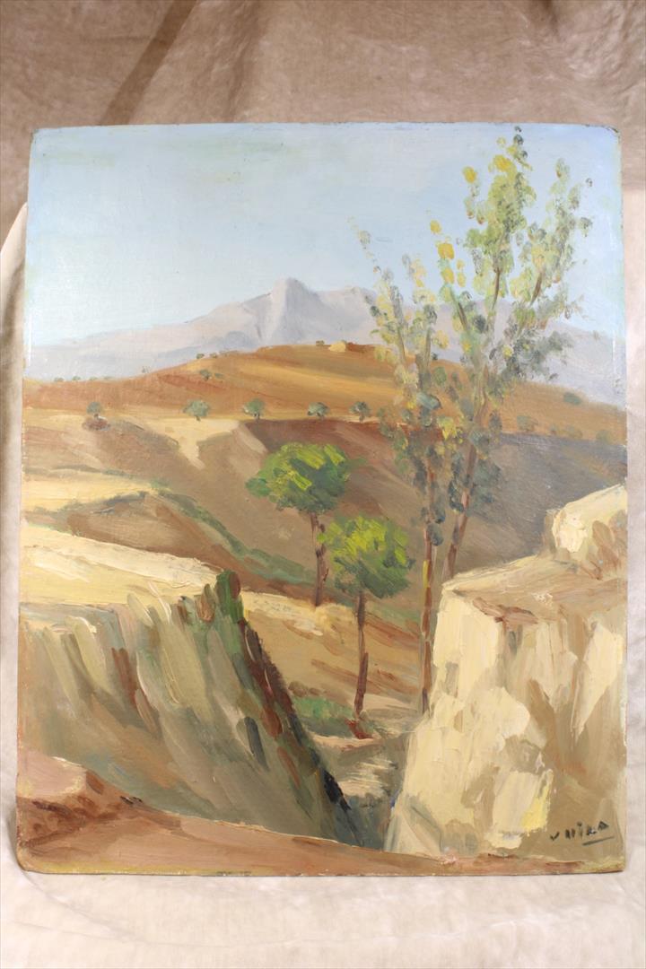 Antiques - OIL SKETCH LANDSCAPE. JOSÉ VILA FUENTES. (T)