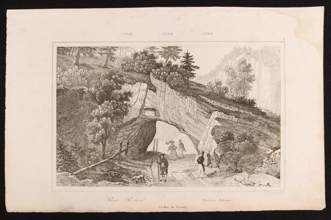 Antiques - PERTUIS STONE ENGRAVING. JURA. SWITZERLAND. 19TH CENTURY (T)