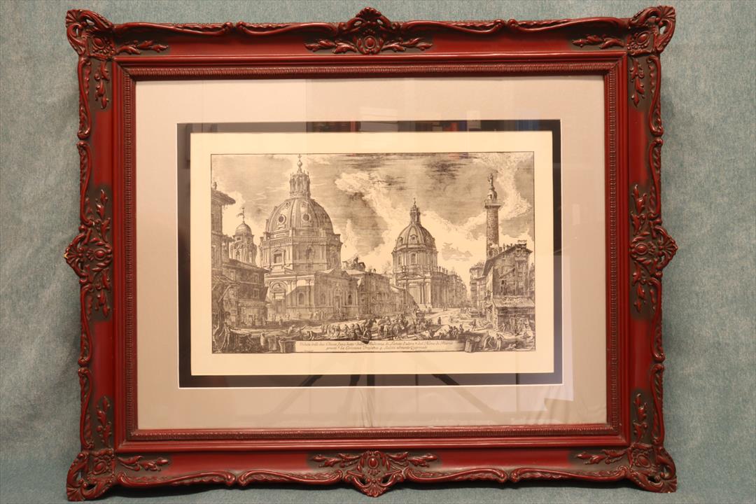 Antiques - PICTURE OF ROME. FRAMED. PIRANESI. PLATE. (T)