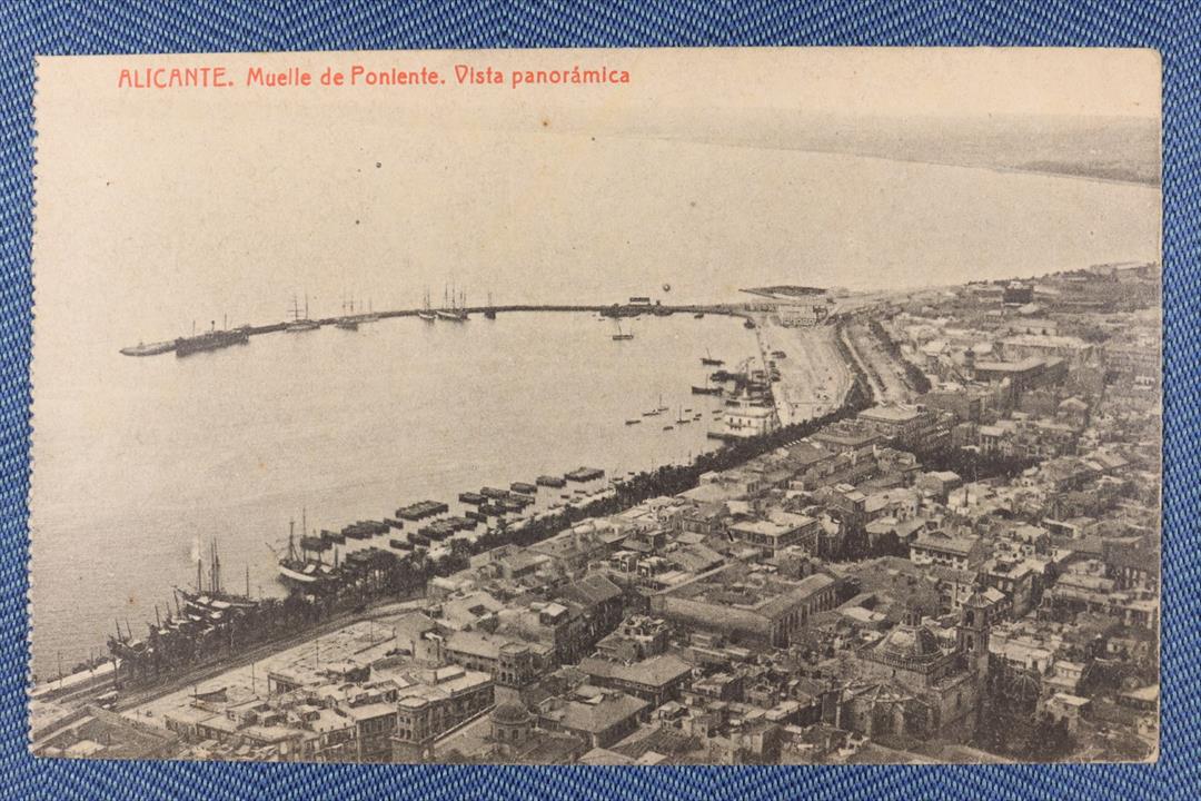 Antiques - POSTCARD ALICANTE MUELLE DE PONIENTE. PANORAMIC VIEW. (T)
