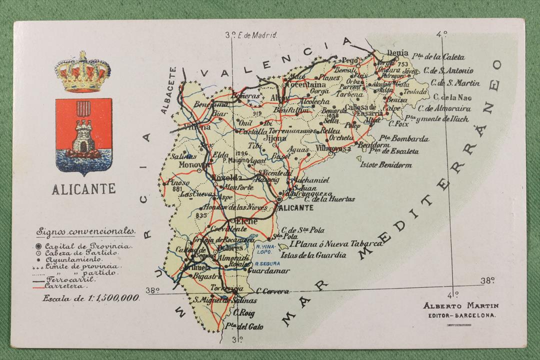 Antiques - POSTCARD PROVINCE OF ALICANTE. ALBERTO MARTIN. (T)