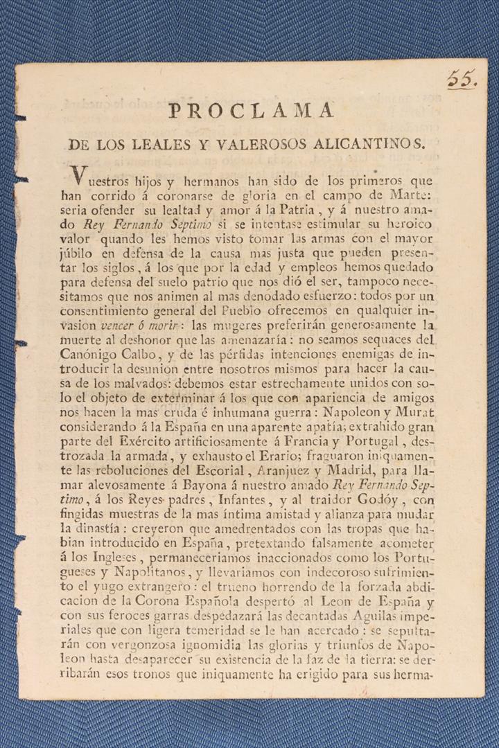 Antiques - PROCLAMATION OF THE LOYAL AND COURAGEOUS ALICANTINOS. RELIGIOUS NUNS SANTÍSIMA FAZ MONASTERY. 19TH CENTURY. (T)