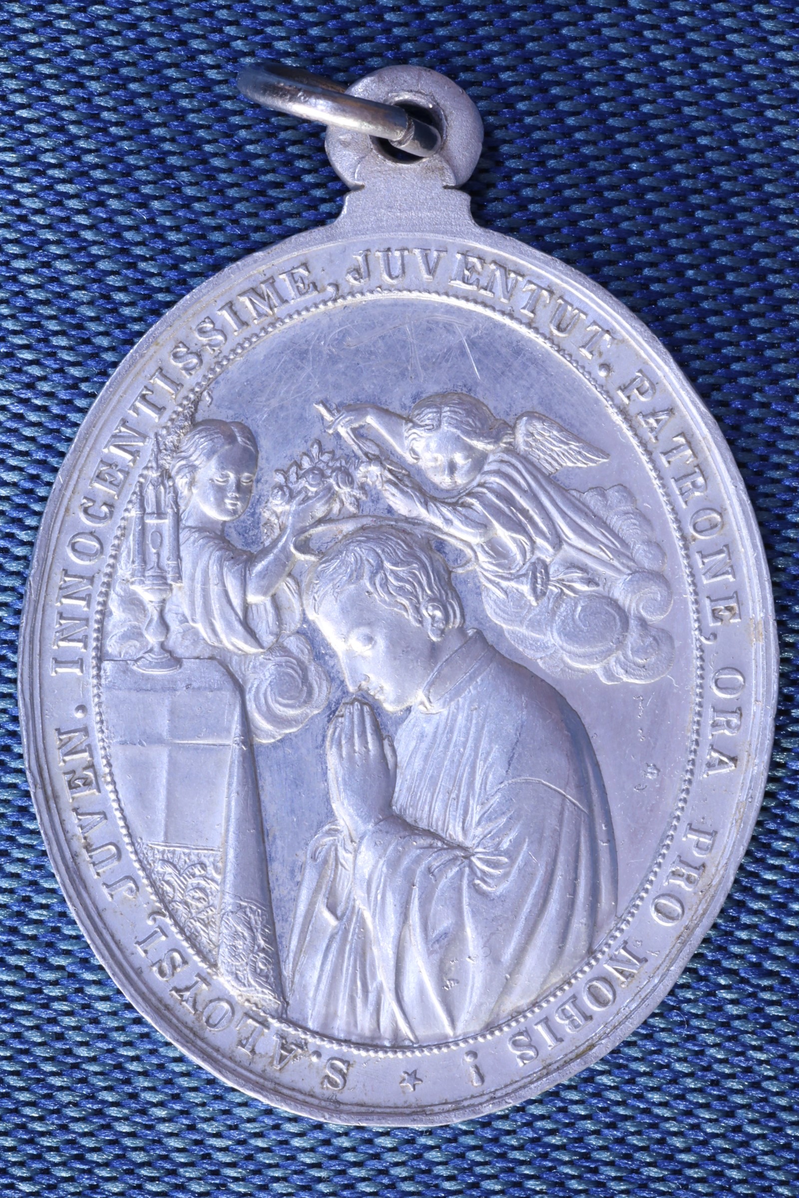 Antiguedades de saint louis gonzaga and marian congregation medal aluminium