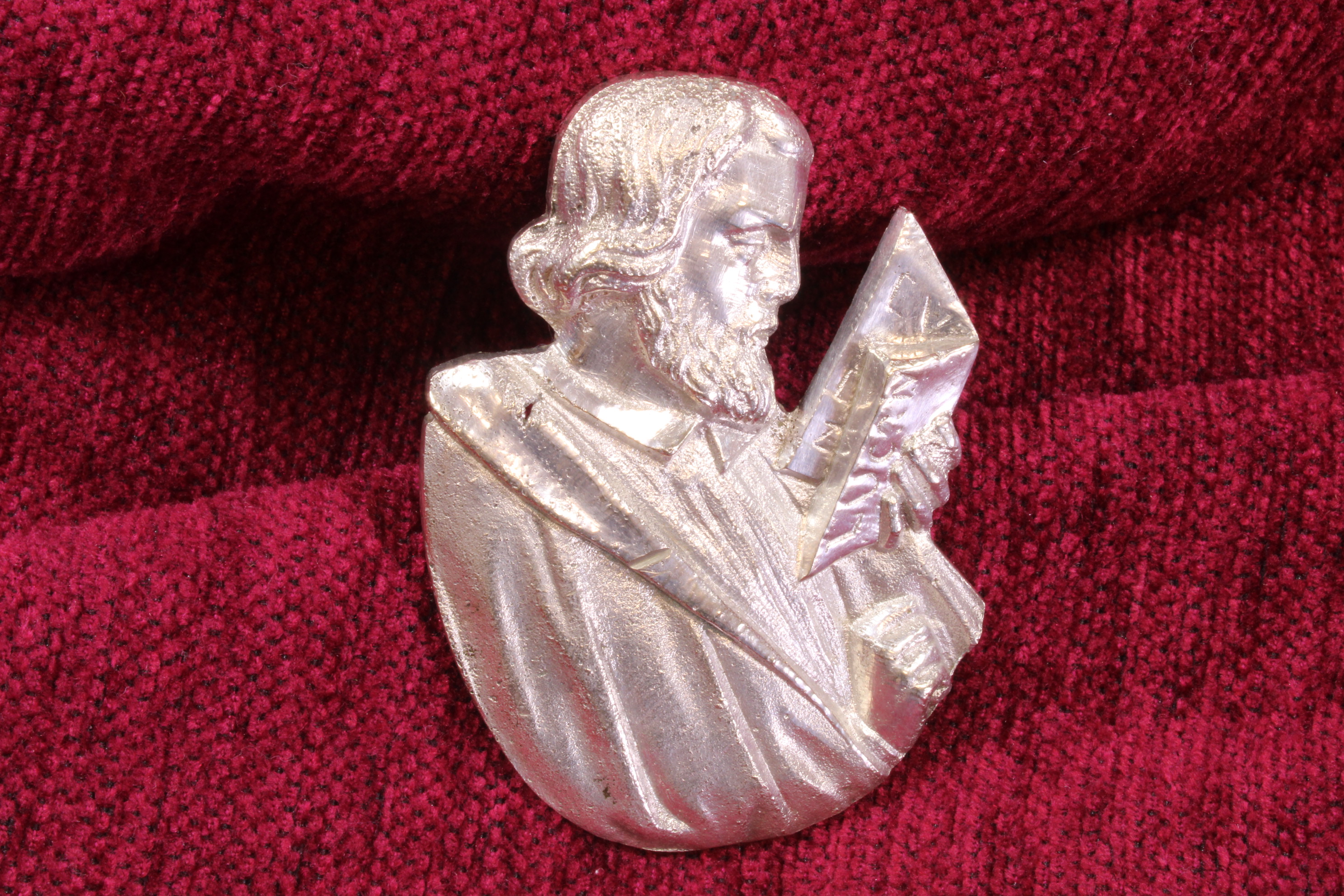 Antiques - SAINT LUKE THE EVANGELIST PLAQUE. APPLICATION. ALTORRELIEVE.