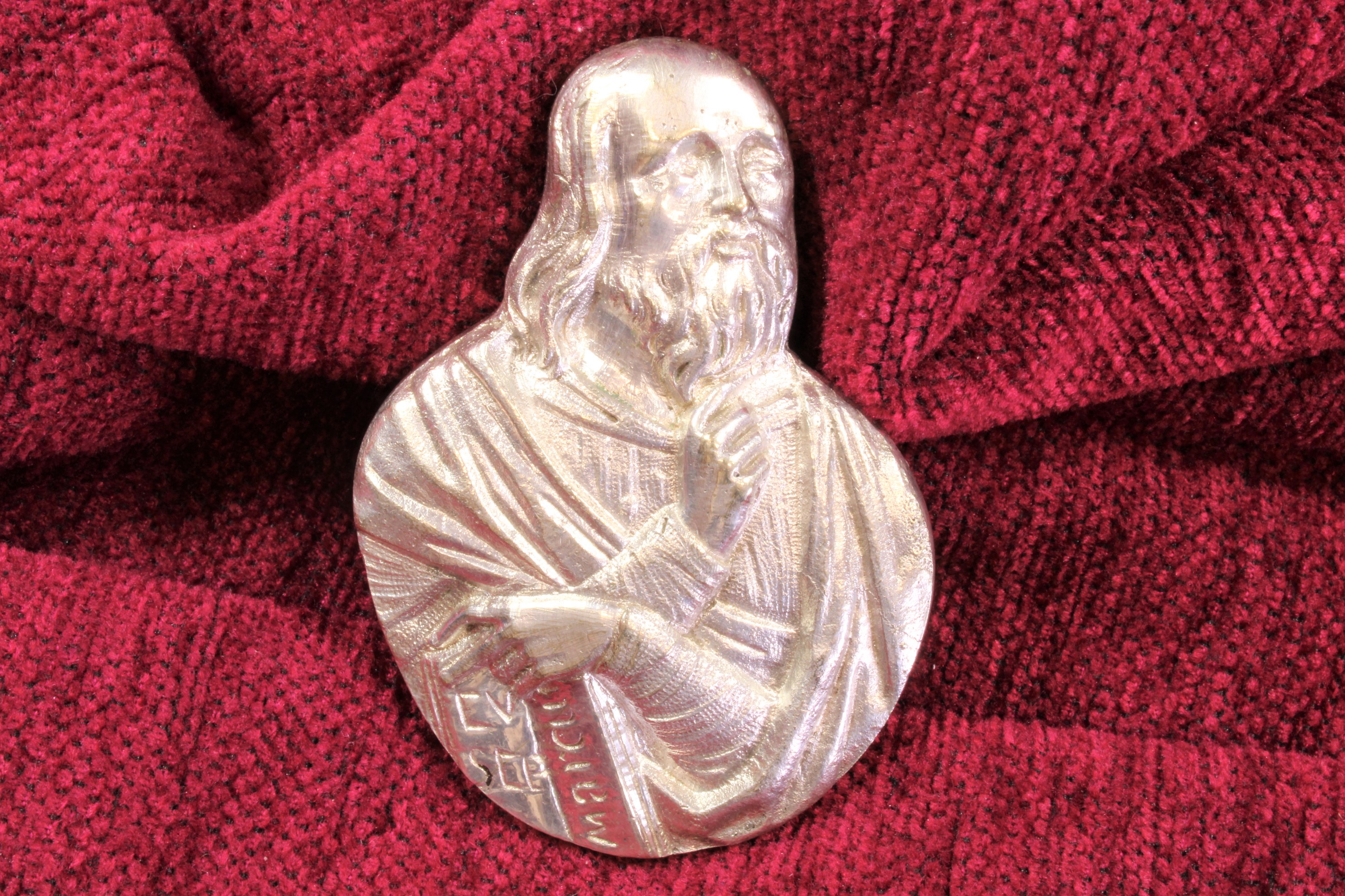 Antiques - SAINT MARCOS EVANGELIST PLAQUE. APPLICATION.