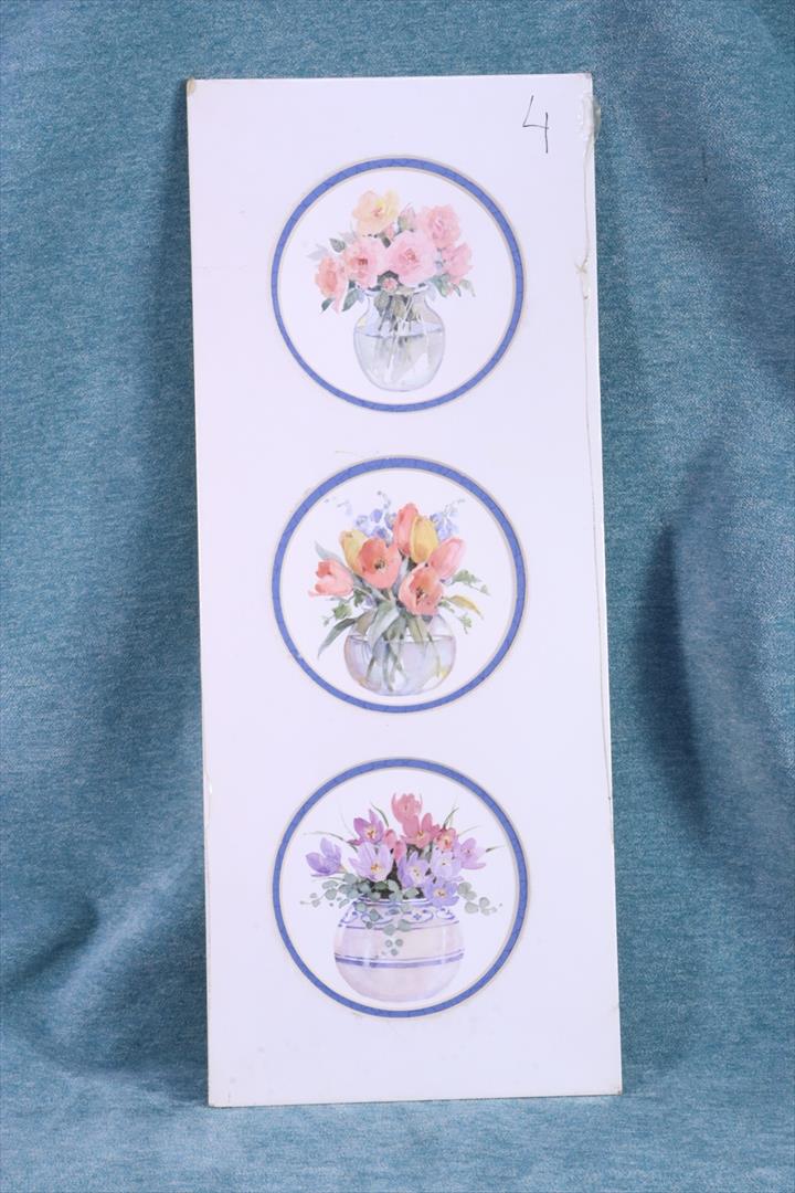 Antiques - TRIPLE VASES PLATE. PRECINTED. (T)