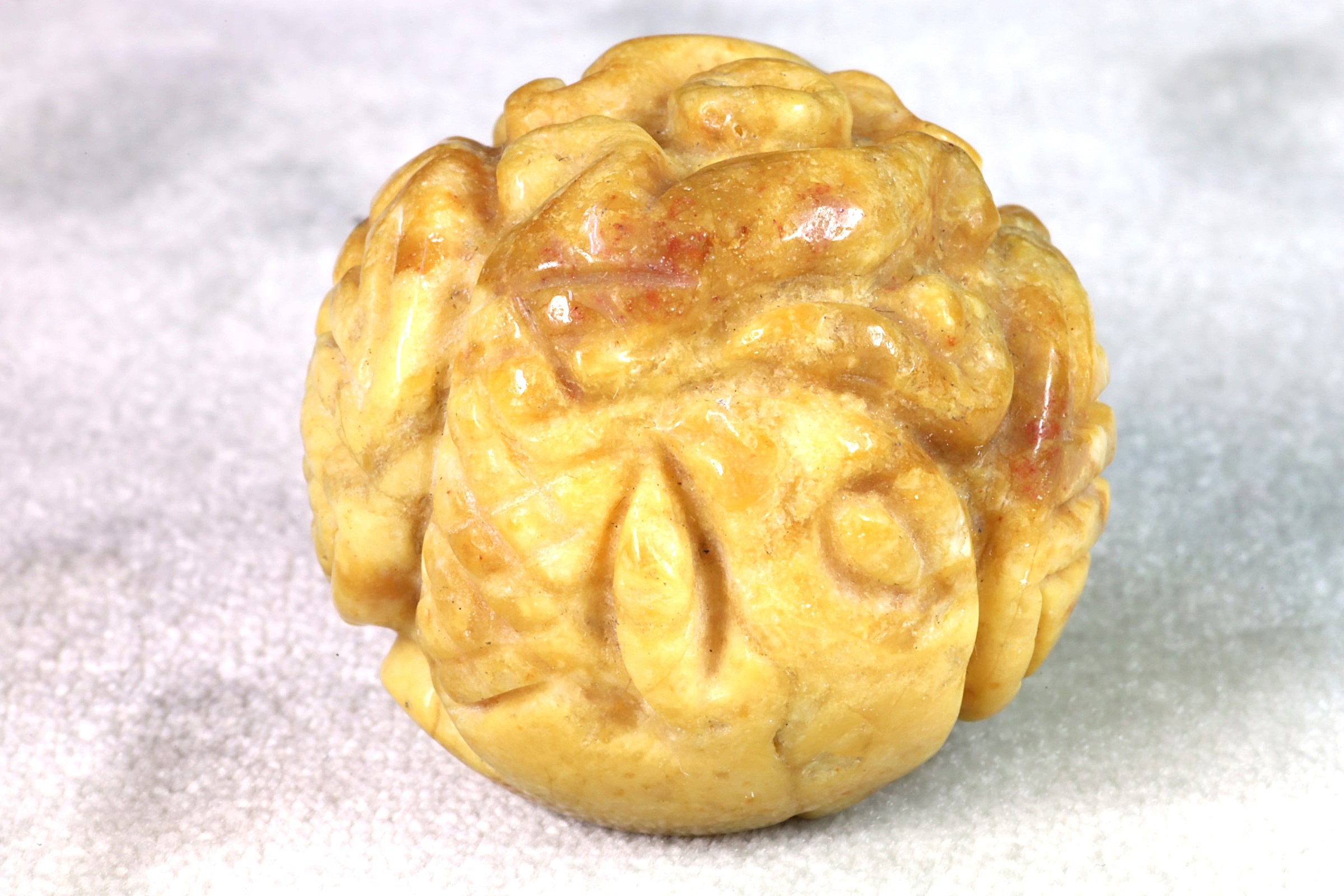 Antiguedades de NETSUKE BOLA, HECHO DE PIEDRA TALLADO CON SELLO 